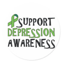 Support Depression Awareness Round Sticker