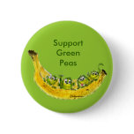 Support Green Peas Banimals Monkey Button Pin