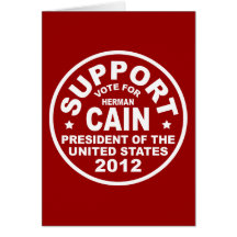 Support Herman Cain 2012 Note Cards