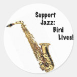 Support jazz: Bird lives Sticker