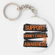 Support Kidney Cancer Awareness Grunge (Orange) Keychains
