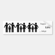 Support Love - Adopt Bumper Stickers