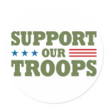 Support Our Troops - Green stickers