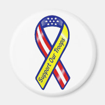 Support Our Troops Ribbon Fridge Magnets