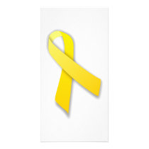 Support Our Troops Yellow Awareness Ribbon Personalized Photo Card
