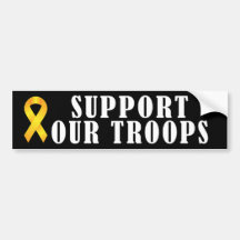 Support Our Troops - Yellow Ribbon Bumper Sticker