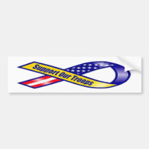 Support Our Troops Yellow Ribbon Bumper Sticker