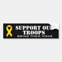 Support Our Troops - Yellow Ribbon Bumper Stickers