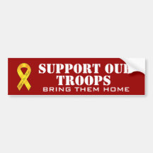 Support Our Troops - Yellow Ribbon Bumper Stickers
