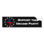 Support the Unicorn Party: Unicorns for President bumper stickers