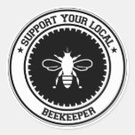 Support Your Local Beekeeper Round Stickers