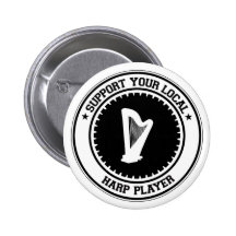Support Your Local Harp Player Buttons