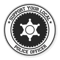 Support Your Local Police Officer Round Stickers