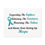 Supporting Admiring Honouring 1 OVARIAN CANCER postcards