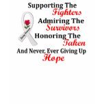 Supporting Admiring Honouring 2 LUNG CANCER t-shirts