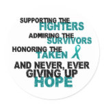 Supporting Admiring Honouring 3 OVARIAN CANCER stickers