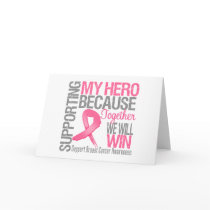 Supporting My Hero - Breast Cancer Awareness Greeting Card