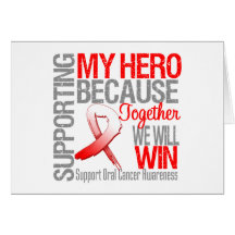 Supporting My Hero - Oral Cancer Awareness Greeting Cards