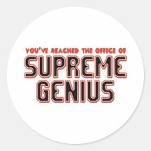 Supreme Genius Round Sticker