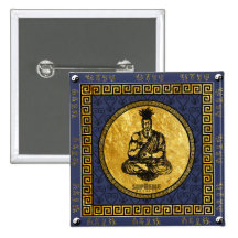 Supreme Royalty First Buddhist Button Square (BLU)