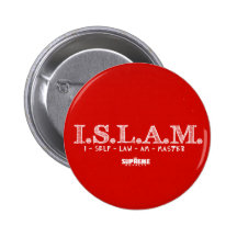 Supreme Royalty I.S.L.A.M Button (Red/White)