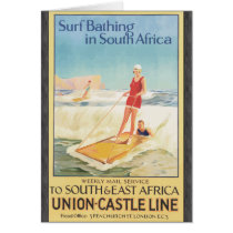 Surf Bathing In South Africa , Vintage Cards