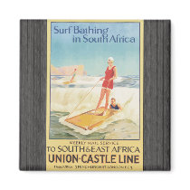 Surf Bathing In South Africa , Vintage Fridge Magnets