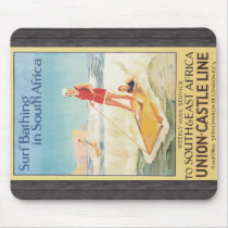 Surf Bathing In South Africa , Vintage Mousepad
