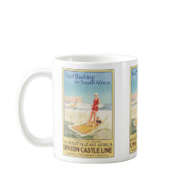 Surf Bathing In South Africa , Vintage Coffee Mugs