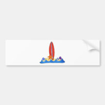 Surf Board Beach Bumper Stickers