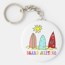 Surf Board Meeting Keychain
