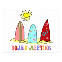 Surf Board Meeting Post Cards