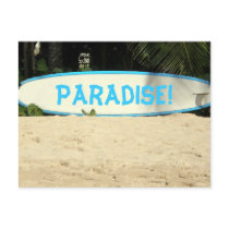 surf board on a beach postcards