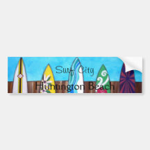 Surf City Huntington Beach Bumper Sticker