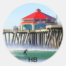 Surf City Round Sticker
