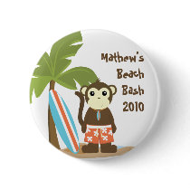 Surf Monkey Pinback Button