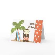 Surf Monkey Greeting Card