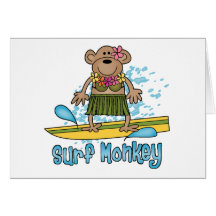 Surf Monkey (Girl) Card