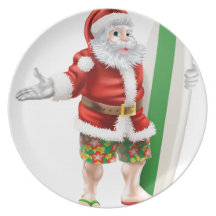 Surf Santa Party Plates