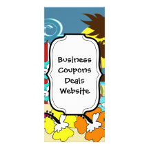 Surf Shop Surfing Ocean Beach Surfboards Palm Tree Personalized Rack Card