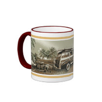surf sunset coffee mugs