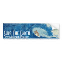 Surf The Earth Surfing Surfer Bumper Sticker Art bumper stickers