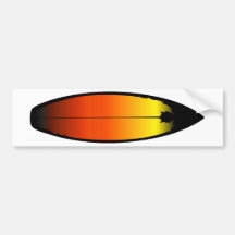 Surfboard Landscape Bumper Sticker