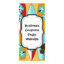 Surfboards on the Boardwalk Summer Beach Theme Full Color Rack Card