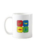 Surfer and Sharks Pop Art Coffee Mug