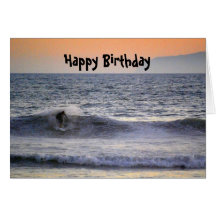 Surfer at Sunset Happy Birthday Card
