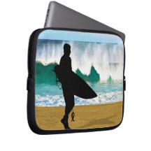 Surfer by a Crashing Tube Computer Sleeves