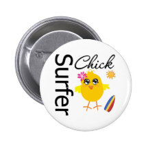 Surfer Chick Pinback Buttons