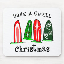 Surfer Christmas Mousepad