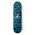 Surfer Collage design in blue skateboards